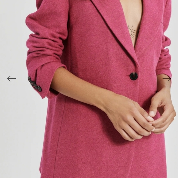 Hot Pink Wool Blazer - Something Navy - Picture 3 of 7